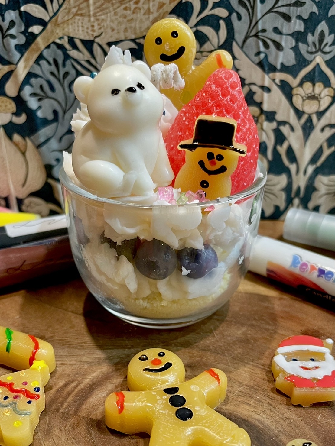アイシングクッキーのクリスマスパフェキャンドル