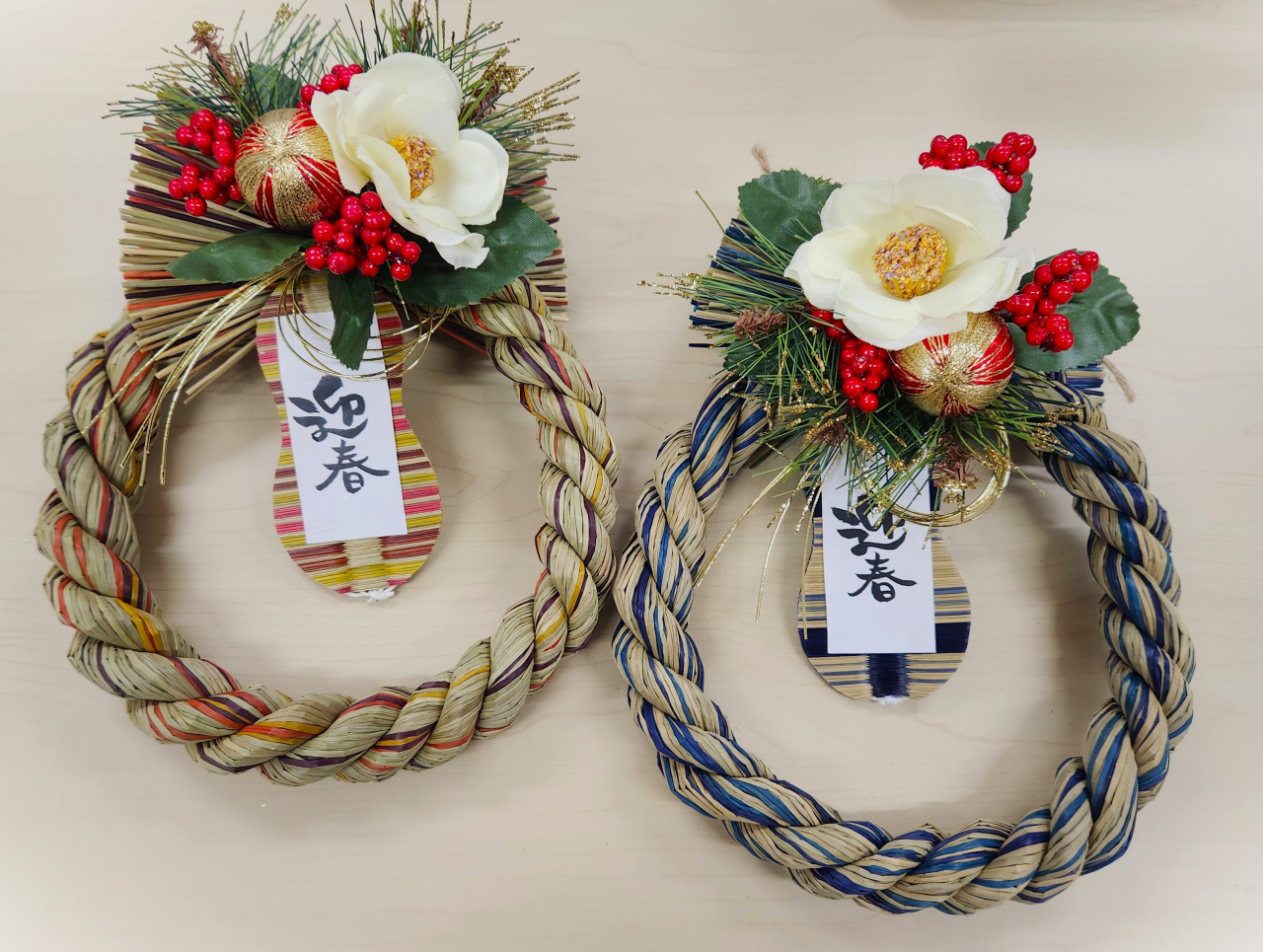 カラフルい草で作る　お正月飾り